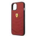 CG MOBILE Ferrari Genuine Leather Quilted Edge Hard Case Compatible for iPhone 13 (6.1") Shock & Scratches Resistant, Easy Access to All Ports ( Buttons & Speakers) 