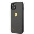 CG MOBILE Ferrari Genuine Leather Quilted Edge Hard Case Compatible for iPhone 13 (6.1") Shock & Scratches Resistant, Easy Access to All Ports (Buttons & Speakers) 