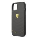 CG MOBILE Ferrari Genuine Leather Quilted Edge Hard Case Compatible for iPhone 13 (6.1") Shock & Scratches Resistant, Easy Access to All Ports (Buttons & Speakers) 