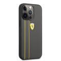 CG MOBILE Ferrari Genuine Leather Hard Case with Debossed Stripes Compatible for iPhone 13 Pro Max (6.7") Shock & Scratches Resistant, Easy Access to All Ports, Drop Protective Back Cover Suitable with Wireless Charging Officially Licensed