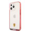 CG MOBILE Ferrari Italia Stripe Transparent Hard Case Print Logo Compatible for iPhone 13 Pro Max (6.7") Scratches Resistant, Easy Access to All Ports