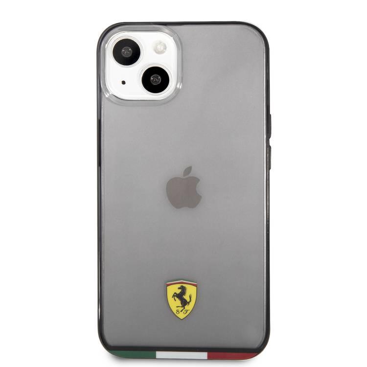 CG MOBILE Ferrari Italia Stripe Transparent Hard Case Print Logo Compatible for iPhone 13 Pro Max (6.7") Scratches Resistant, Easy Access to All Ports, Drop & Shock Absorption Protective Back Cover Suitable with Wireless Charging Officially Licensed