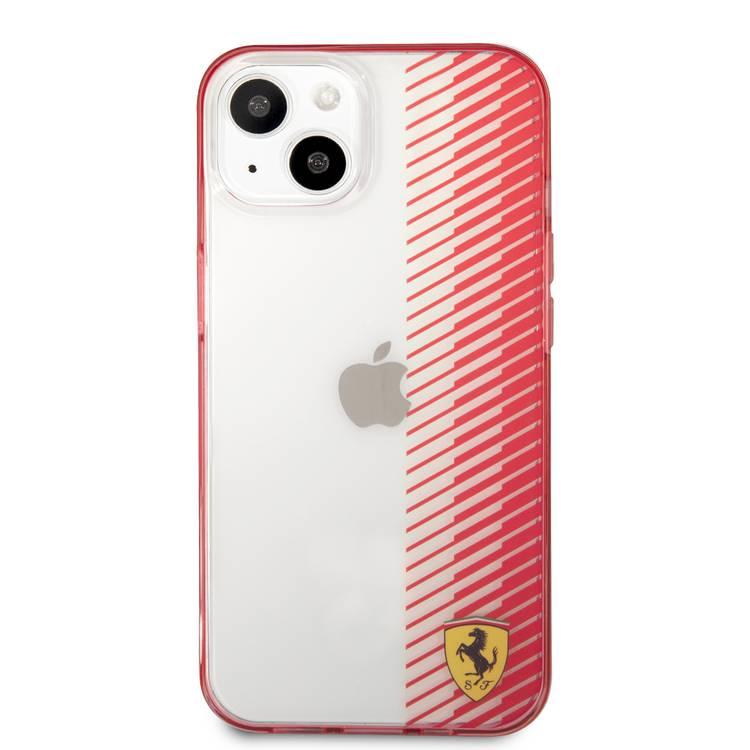 CG MOBILE Ferrari Transparent Hard Case Gradient Print Logo Compatible for iPhone 13 Pro Max (6.7") Scratches Resistant, Easy Access to All Ports, Drop & Shock Absorption Protective Back Cover Suitable with Wireless Charging Officially Licensed