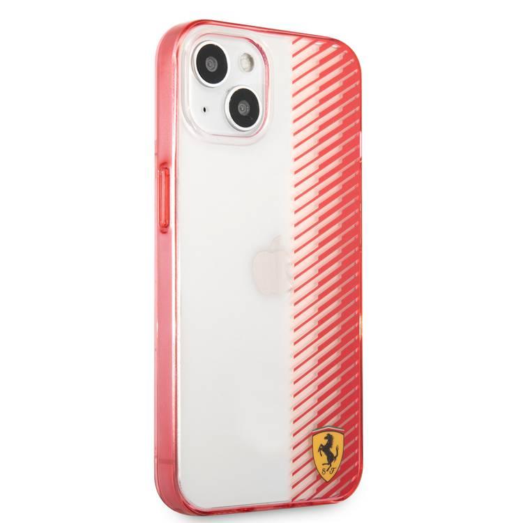 CG MOBILE Ferrari Transparent Hard Case Gradient Print Logo Compatible for iPhone 13 (6.1") Scratches Resistant, Easy Access to All Ports