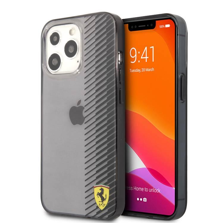 CG MOBILE Ferrari Transparent Hard Case Gradient Print Logo Compatible for iPhone 13 Pro Max (6.7") Scratches Resistant, Easy Access to All Ports