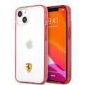 CG MOBILE Ferrari Transparent Case Print Logo Compatible for iPhone 13 (6.1") Scratches Resistant, Easy Access to All Ports, Drop & Shock Absorption
