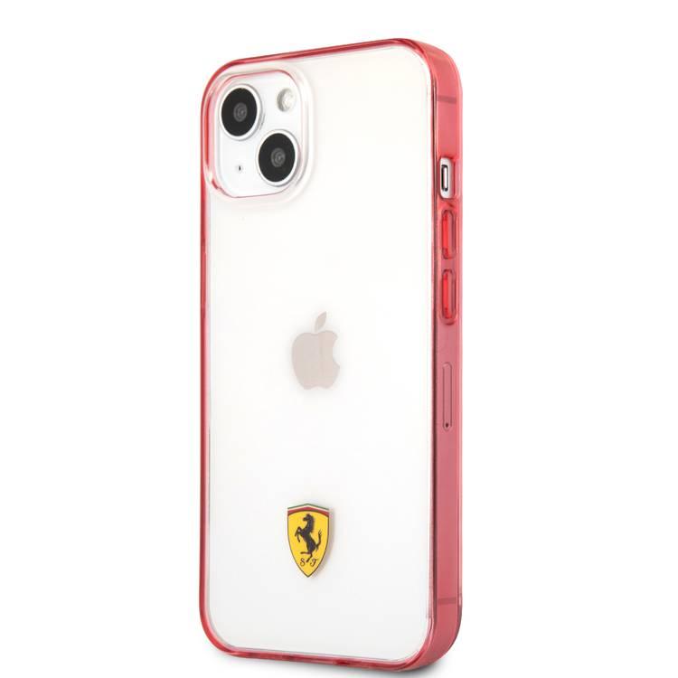 CG MOBILE Ferrari Transparent Case Print Logo Compatible for iPhone 13 (6.1") Scratches Resistant, Easy Access to All Ports, Drop & Shock Absorption