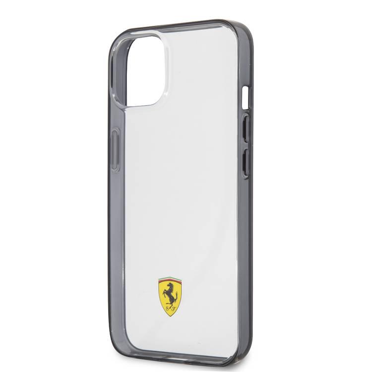 CG MOBILE Ferrari Transparent Case Print Logo Compatible for iPhone 13 Mini (5.4") Scratches Resistant, Easy Access to All Ports, Drop & Shock Absorption