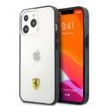CG MOBILE Ferrari Transparent Case Print Logo Compatible for iPhone 13 Pro Max (6.7") Scratches Resistant, Easy Access to All Ports, Drop & Shock Absorption Protective Back Cover Suitable with Wireless Charging Officially Licensed