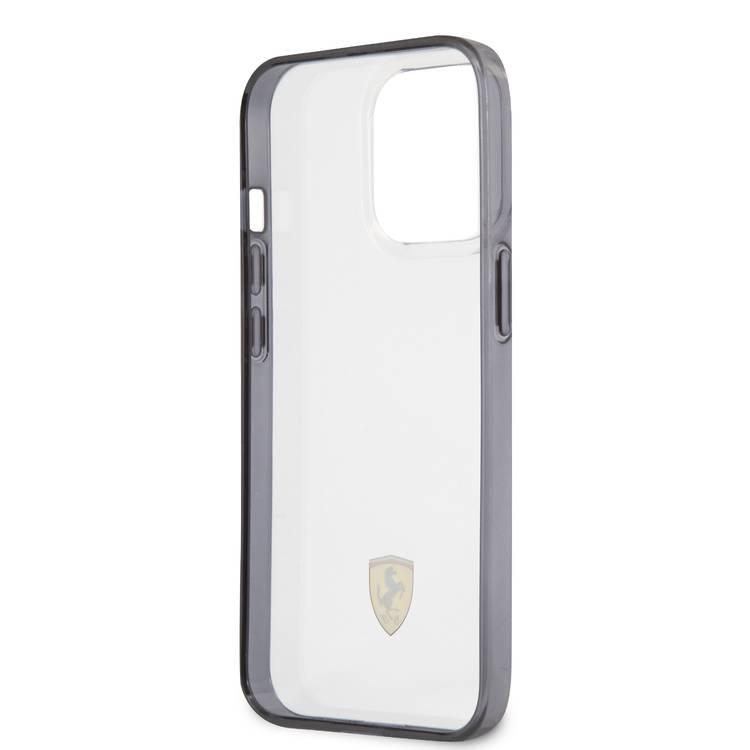 CG MOBILE Ferrari Transparent Case Print Logo Compatible for iPhone 13 Pro (6.1") Scratches Resistant, Easy Access to All Ports, Drop & Shock Absorption