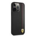 CG MOBILE Ferrari Hard Case PU Smooth & Carbon Effect Vertical Stripe Metal Logo Compatible for iPhone 13 Pro (6.1") Anti-Scratch, Easy Access to All Ports