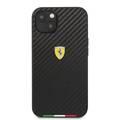CG MOBILE Ferrari Hard Case PU Smooth & Italian Flag Line Metal Logo Compatible for iPhone 13 Mini (5.4") Anti-Scratch, Easy Access to All Ports