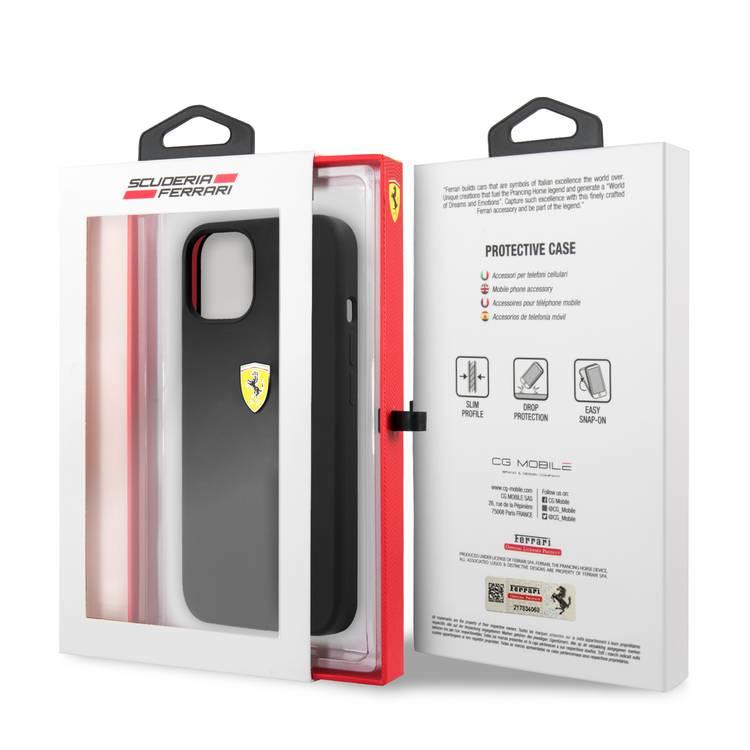 CG MOBILE  Ferrari Liquid Silicone Case Metal Logo Compatible for iPhone 13 Pro Max (6.7") Anti-Scratch, Easy Access to All Ports, Shock Absorption & Drop Protective Back Cover Suitable with Wireless Charging Officially Licensed