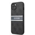 CG MOBILE Guess 4G PU Leather Case with Printed Stripe Compatible for iPhone 13 (6.1") Anti-Scratch, Easy Access to All Ports, Shock Absorption