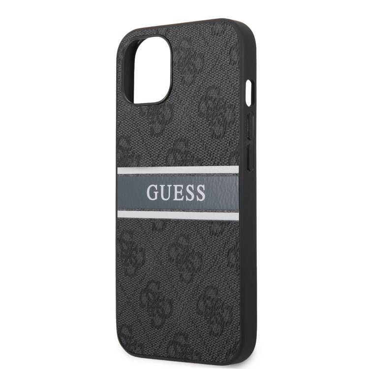 CG MOBILE Guess 4G PU Leather Case with Printed Stripe Compatible for iPhone 13 (6.1") Anti-Scratch, Easy Access to All Ports, Shock Absorption