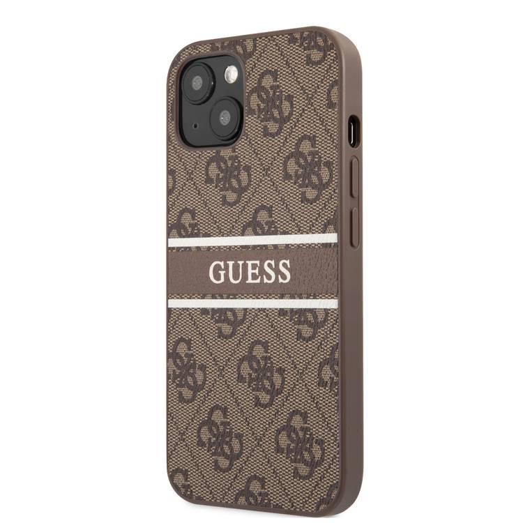 CG MOBILE Guess 4G PU Leather Case with Printed Stripe Compatible for iPhone 13 Mini (5.4") Anti-Scratch, Easy Access to All Ports, Shock Absorption