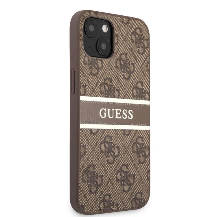 CG MOBILE Guess 4G PU Leather Case with Printed Stripe Compatible for iPhone 13 Mini (5.4") Anti-Scratch, Easy Access to All Ports, Shock Absorption