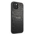 CG MOBILE Guess PU Leather Croco Case Hot Stamped Lines & Metal Logo Compatible for iPhone 13 Mini (5.4") Anti-Scratch, Easy Access to All Ports, Shock Absorption