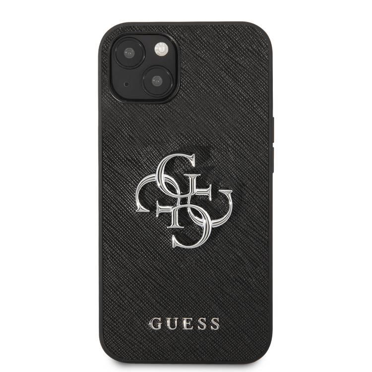 CG MOBILE Guess PU Saffiano Case with Big 4G Silver Logo Compatible for iPhone 13 Pro Max (6.7") Anti-Scratch, Easy Access to All Ports, Shock Absorption & Drop Protection Back Cover Suitable with Wireless Charging Officially Licensed