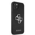 CG MOBILE Guess PU Saffiano Case with Big 4G Silver Logo Compatible for iPhone 13 (6.1") Anti-Scratch, Easy Access to All Ports, Shock Absorption 
