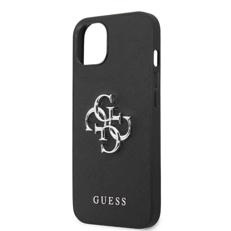 CG MOBILE Guess PU Saffiano Case with Big 4G Silver Logo Compatible for iPhone 13 Pro Max (6.7") Anti-Scratch, Easy Access to All Ports, Shock Absorption & Drop Protection Back Cover Suitable with Wireless Charging Officially Licensed