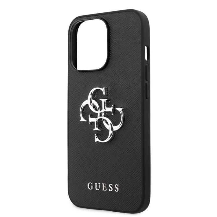 CG MOBILE Guess PU Saffiano Case with Big 4G Silver Logo Compatible for iPhone 13 Pro (6.1") Anti-Scratch, Easy Access to All Ports, Shock Absorption