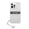 CG MOBILE Guess PC/TPU Transparent Case 4G Stripe with Elegant Charm Compatible for iPhone 13 Pro Max (6.7") Anti-Scratch, Easy Access to All Ports, Shock Absorption & Drop Protective Back Cover Suitable with Wireless Charging Officially Licensed