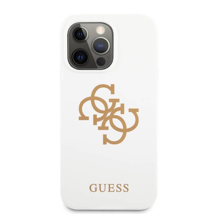 CG MOBILE Guess Liquid Silicone Case Big 4G with Logo Print Compatible for iPhone 13 Pro Max (6.7") Anti-Scratch, Easy Access to All Ports, Shock Absorption & Drop Protective Back Cover Suitable with Wireless Charging Officially Licensed