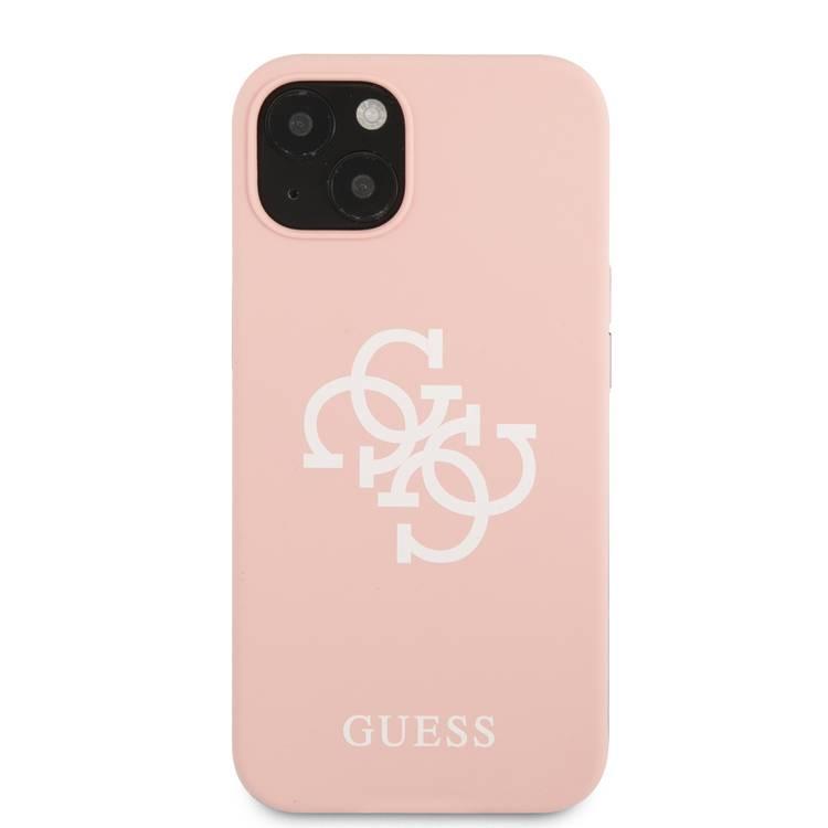 CG MOBILE Guess Liquid Silicone Case Big 4G with Logo Print Compatible for iPhone 13 Mini (5.4") Anti-Scratch, Easy Access to All Ports, Shock Absorption
