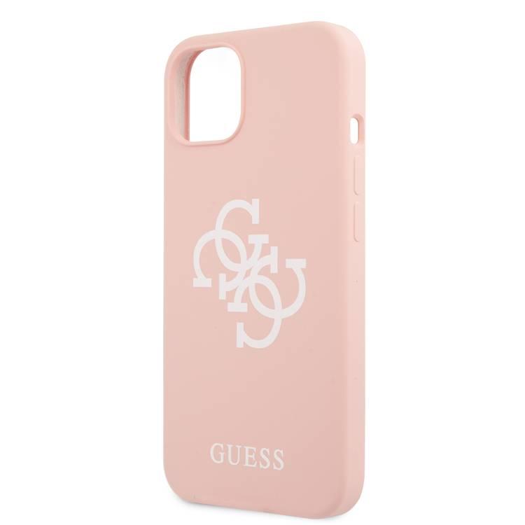 CG MOBILE Guess Liquid Silicone Case Big 4G with Logo Print Compatible for iPhone 13 (6.1") Anti-Scratch, Easy Access to All Ports, Shock Absorption