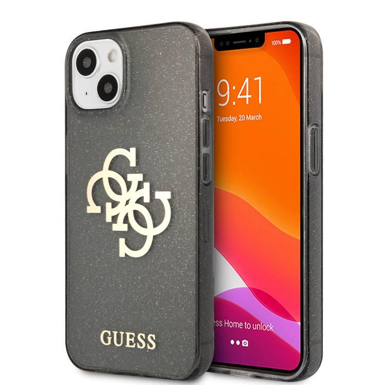 CG MOBILE Guess TPU Full Glitter Cases 4G Logo Compatible for iPhone 13 Pro Max (6.7") Anti-Scratch, Easy Access to All Ports, Shock Absorption & Drop Protective Back Cover Suitable with Wireless Charging Officially Licensed
