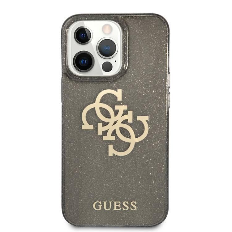 CG MOBILE Guess TPU Full Glitter Cases 4G Logo Compatible for iPhone 13 Pro Max (6.7") Anti-Scratch, Easy Access to All Ports, Shock Absorption & Drop Protective Back Cover Suitable with Wireless Charging Officially Licensed