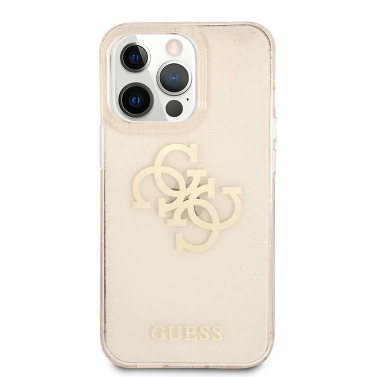 CG MOBILE Guess TPU Full Glitter Cases 4G Logo Compatible for iPhone 13 Pro Max (6.7") Anti-Scratch, Easy Access to All Ports, Shock Absorption