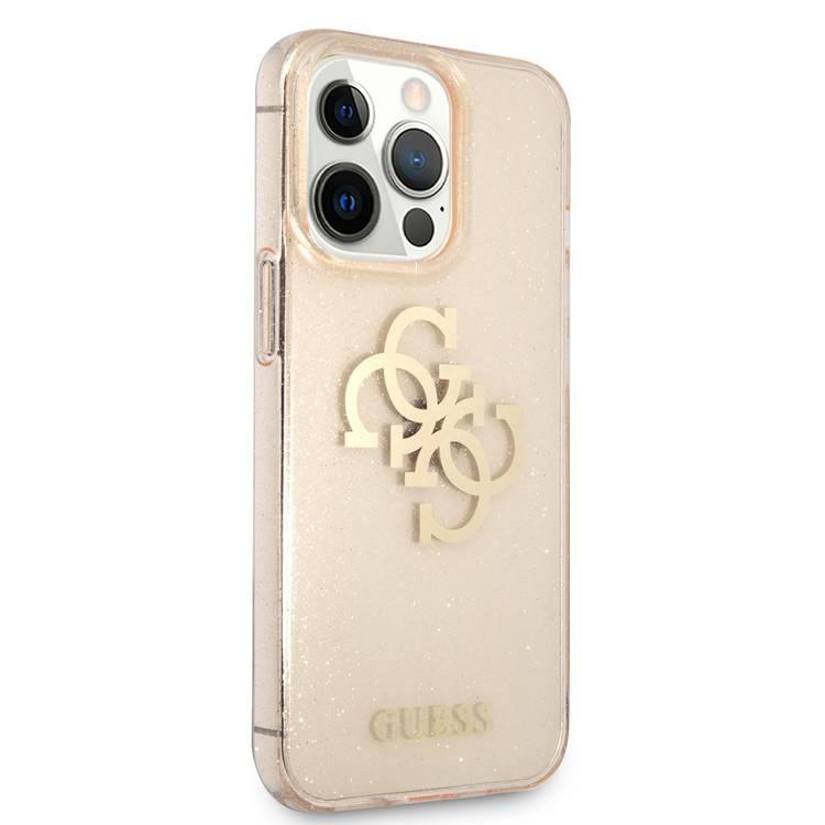 CG MOBILE Guess TPU Full Glitter Cases 4G Logo Compatible for iPhone 13 Pro Max (6.7") Anti-Scratch, Easy Access to All Ports, Shock Absorption