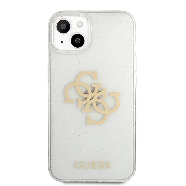 CG MOBILE Guess TPU Full Glitter Cases 4G Logo Compatible for iPhone 13 Mini (5.4") Anti-Scratch, Easy Access to All Ports, Shock Absorption