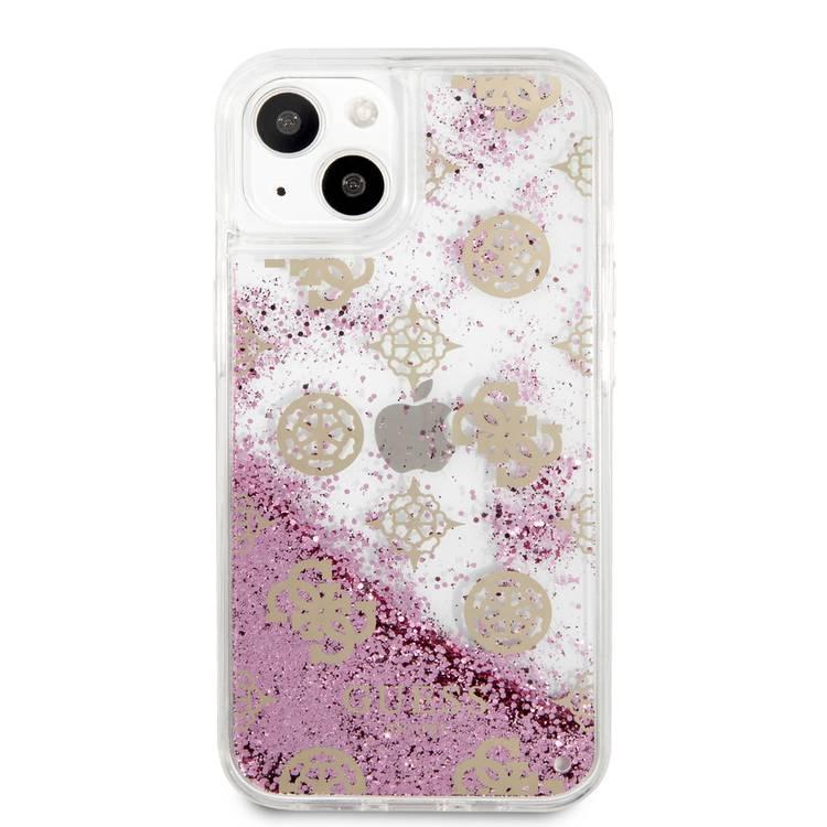 CG MOBILE Guess Liquid Glitter Case Electroplated Peony Logo Compatible for iPhone 13 Pro Max (6.7") Anti-Scratch, Easy Access to All Ports, Shock Absorption & Drop Protective Back Cover Suitable with Wireless Charging Officially Licensed