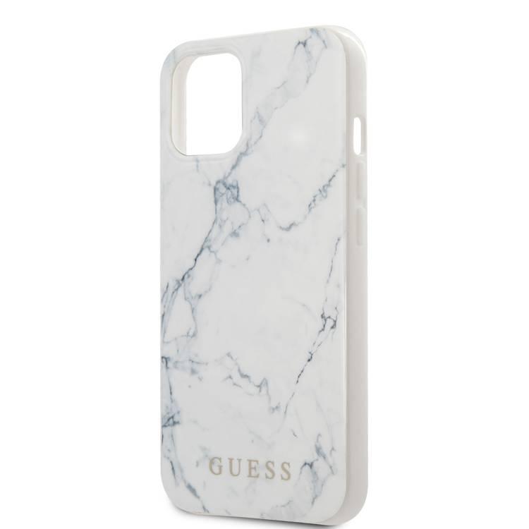 CG MOBILE Guess PC/TPU Elegant Marble Design Case Compatible for iPhone 13 (6.1") Anti-Scratch, Easy Access to All Ports, Shock Absorption