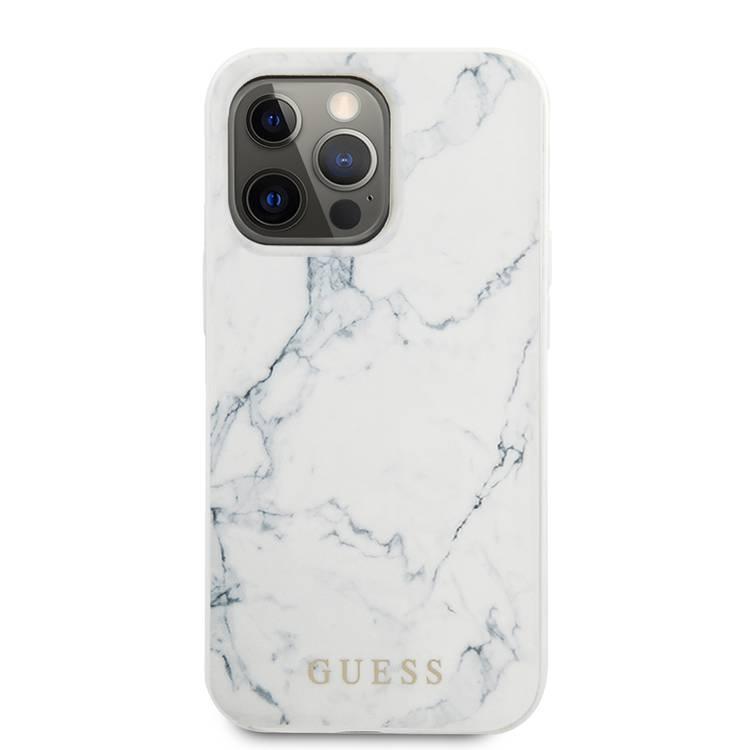 CG MOBILE Guess PC/TPU Elegant Marble Design Case Compatible for iPhone 13 Pro Max (6.7") Anti-Scratch, Easy Access to All Ports, Shock Absorption & Drop Protection Back Cover Suitable with Wireless Charging Officially Licensed
