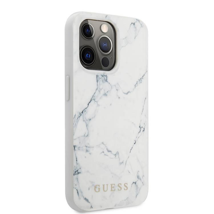 CG MOBILE Guess PC/TPU Elegant Marble Design Case Compatible for iPhone 13 Pro Max (6.7") Anti-Scratch, Easy Access to All Ports, Shock Absorption