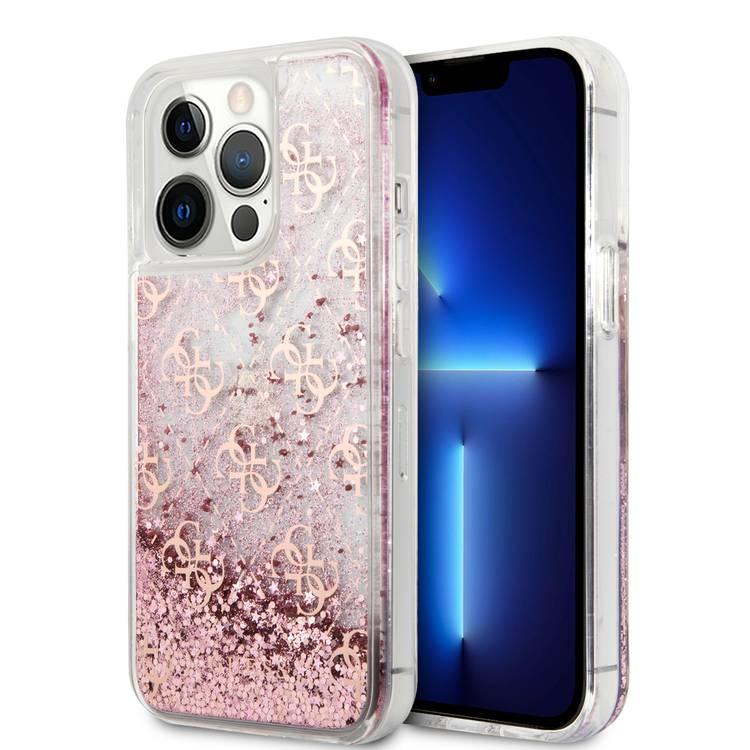 CG MOBILE Guess Liquid Glitter Case with 4G Pattern Compatible for iPhone 13 Pro Max (6.7") Anti-Scratch, Easy Access to All Ports, Shock Absorption & Drop Protective Back Cover Suitable with Wireless Charging Officially Licensed - آيباد 10.9 بوصة (2022)