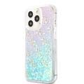 CG MOBILE Guess Liquid Glitter Case with 4G Pattern Gradient Background for iPhone 13 Pro (6.1") Back Cover Suitable with Wireless Chargers Officially Licensed Iridescent