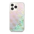 CG MOBILE Guess Liquid Glitter Case with 4G Pattern Gradient Background Compatible for iPhone 13 Pro Max (6.7") Easy Access to All Ports, Officially Licensed - Iridescent