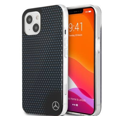 CG MOBILE Mercedes Benz 0PC/TPU Case with Black Stars Pattern Compatible for iPhone 13 (6.1") Anti-Scratch, Easy Access to All Ports, Drop Protection & Shock Absorption