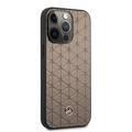 CG MOBILE Mercedes Benz Genuine Leather Hard Case Quilted Mini Stars Pattern & Embossed Lines Metal Star Logo Compatible for iPhone 13 Pro (6.1")