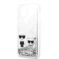 CG MOBILE Karl Lagerfeld Liquid Glitter Case Karl & Choupette Compatible for iPhone 13 (6.1") Easy Access to All Ports, Anti-Scratch, Shock Absorption & Drop Protection
