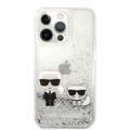 CG MOBILE Karl Lagerfeld Liquid Glitter Case Karl & Choupette Compatible for iPhone 13 Pro (6.1") Easy Access to All Ports, Anti-Scratch, Shock Absorption & Drop Protection