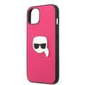 CG MOBILE Karl Lagerfeld PU Leather Case Karl Head Metal Logo Compatible for iPhone 13  (6.1") Anti-Scratch, Easy Access to All Ports, Drop Protection & Shock Absorption