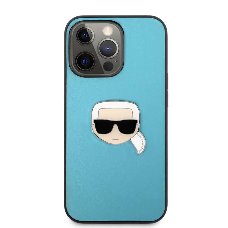 CG MOBILE Karl Lagerfeld PU Leather Case Karl Head Metal Logo Compatible for iPhone 13 Pro (6.1") Anti-Scratch, Easy Access to All Ports, Drop Protection & Shock Absorption