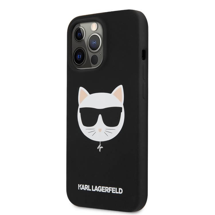 جراب CG MOBILE Karl Lagerfeld من السيليكون السائل Choupette Head متوافق مع iPhone 13 Pro (6.1 بوصة) سهل الوصول إلى جميع المنافذ ومضاد للخدش وامتصاص الصدمات