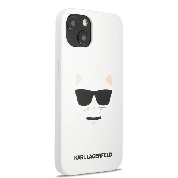 CG MOBILE Karl Lagerfeld Liquid Silicone Case Choupette Head Compatible for iPhone 13 (6.1") Easy Access to All Ports, Anti-Scratch, Shock Absorption